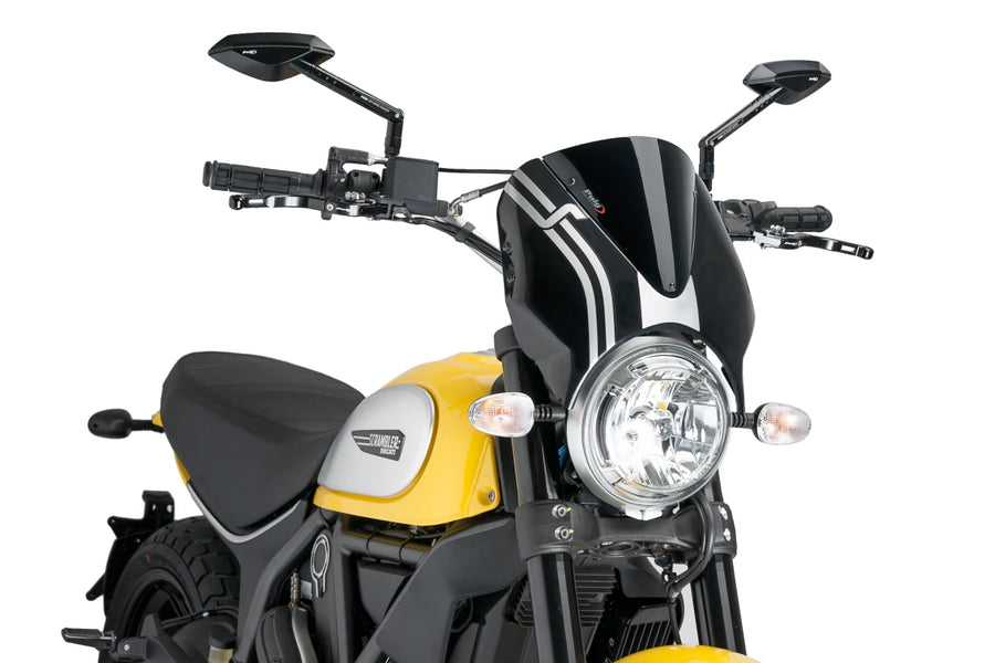 DUCATI SCRAMBLER 800 ICON DARK [2025] – RetroVision Windshield Visor – Black