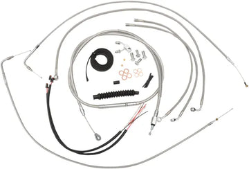 Harley Davidson Fxsb [LA CHOPPERS] – Komplettes Edelstahl-geflochtenes Lenkerzug-/Bremsleitungs-Kit