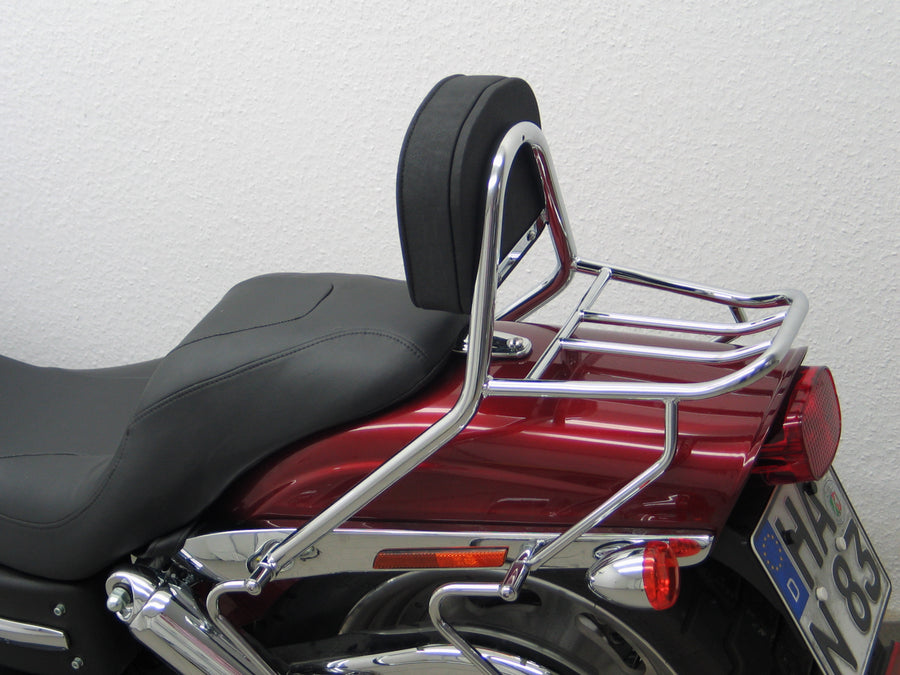 Harley Davidson Dyna Fat Bob [2008-2013] - passenger Sissy Bar with pillows and luggage rack