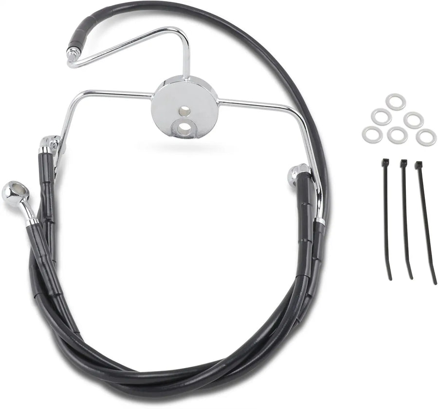 harley davidson flhri [DRAG SPECIALTIES] - Extended Black Vinyl Brake Line Kit