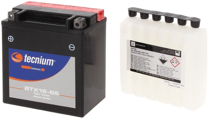 Triumph Tiger 800 [TECNIUM] - Maintenance-free battery with acid pack - BTX16-BS