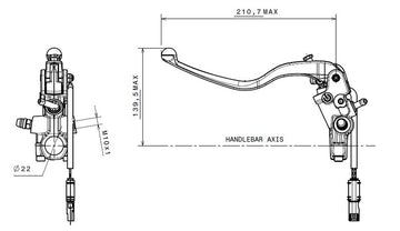 Ducati Panigale 1199 [BREMBO] - Clutch master cylinder Ø15x19mm titanium - 0