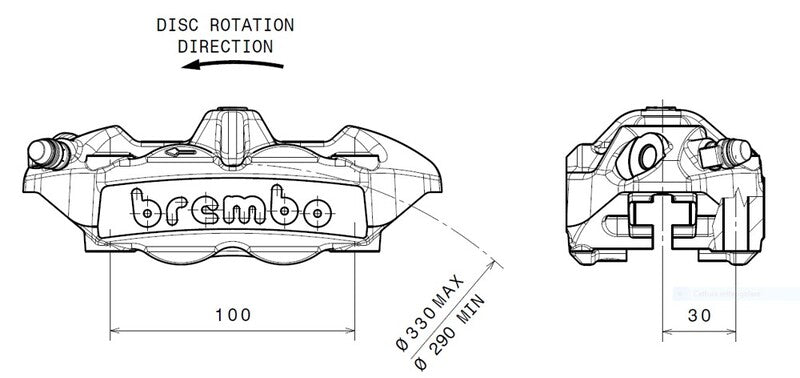 Ducati Diavel 1200 [BREMBO] - M4 front right brake caliper titanium Ø34mm