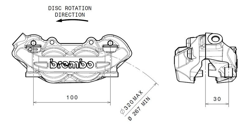 Ktm 1050 Adventure [BREMBO] - P4 brake caliper front left Ø32mm