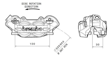 Ktm 1050 Adventure [BREMBO] - P4 brake caliper front left Ø32mm