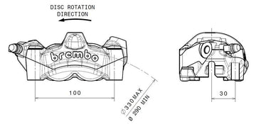 Ducati Panigale 1199 [BREMBO] - M50 front left brake caliper titanium Ø30mm - 0