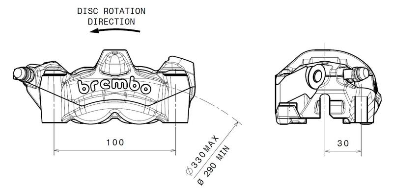 Honda Cb 1000 [BREMBO] - M50 front left brake caliper titanium Ø30mm