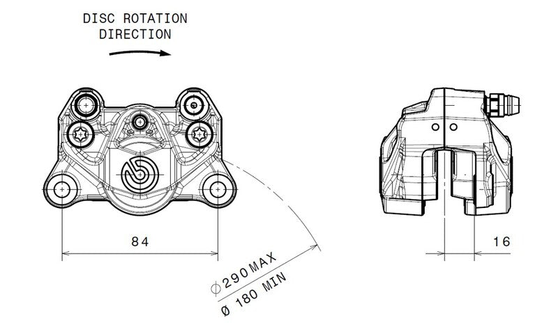 Hypermotard 939 [BREMBO] - Rear brake caliper Ø34mm black