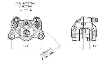 Ducati Hyperstrada 821 [BREMBO] - Rear brake caliper Ø34mm black - 0