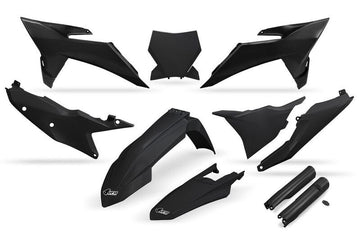 Ktm Sx 250 [UFO] - Complete plastic kit with fork protectors - Black