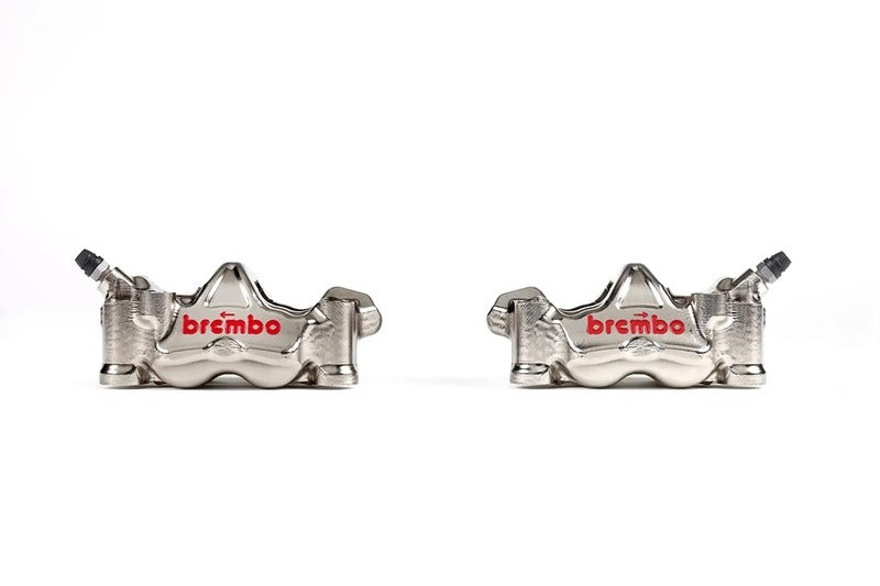 Hyperstrada 821 [BREMBO RACING] - Pair of GP4RX - 1mm brake calipers (CNC machined - chrome plated) (with pads)