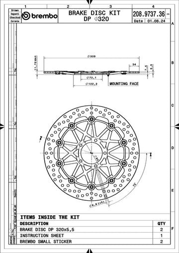 Ducati Monster 821 [BREMBO RACING] - UPGRADE Supersport pair of floating brake discs – 208973736 - 0