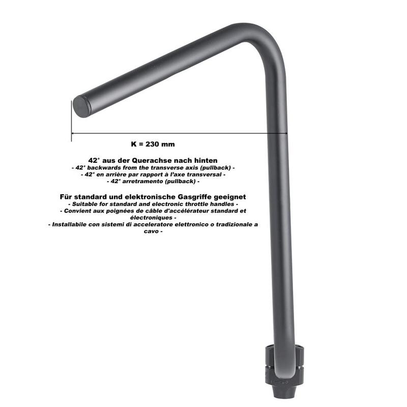Harley Davidson Sportster 883 Iron XL 883 N [HIGHWAY HAWK] - Bad Hawk 1 inch handlebar with 3 holes, 845mm wide 370mm high, chrome