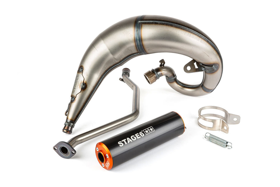 Rieju MRT 50 2T - Auspuff Streetrace High Mount CNC Orange Schwarz
