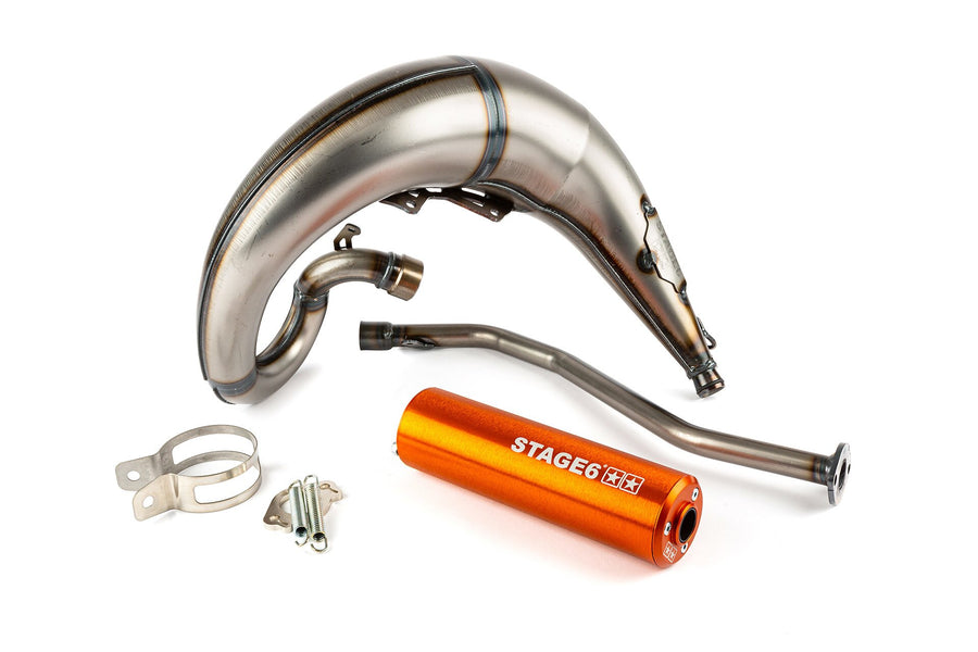 Beta RR Enduro 50 2T - Exhaust Streetrace High Mount left orange
