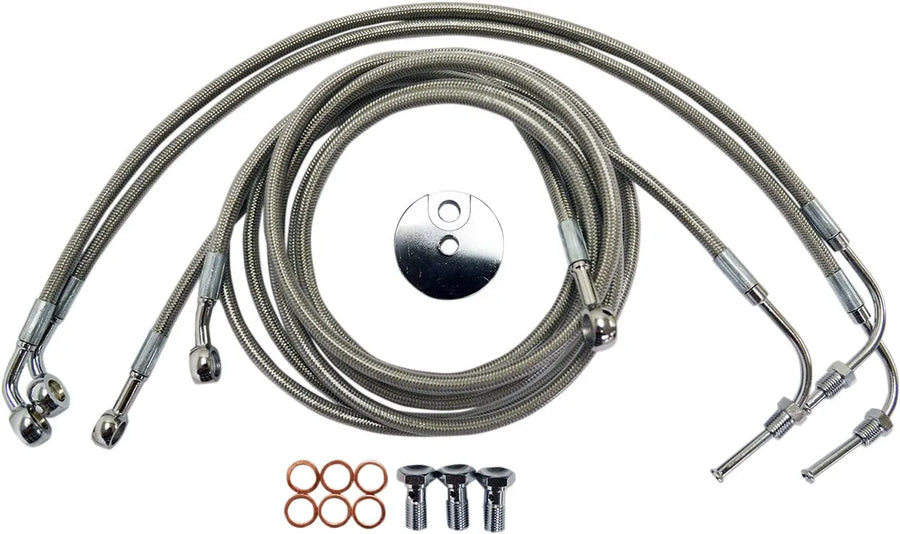 harley davidson fltruse [LA CHOPPERS] - Stainless Steel Brake Line Kit