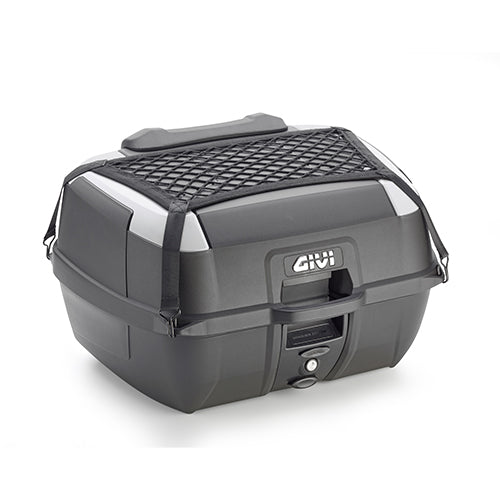 B45 - Monolock Topcase inkl. Platte – schwarz uni / 45 Liter Volumen / graue Einsätze