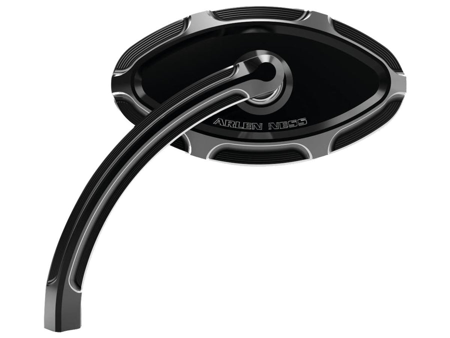 Harley Davidson-beveled cat eye mirror short stem black anodized