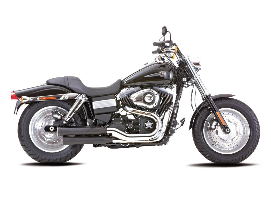 Harley Davidson FXDF [2014-2016]-double grooves slip-on silencer black satin