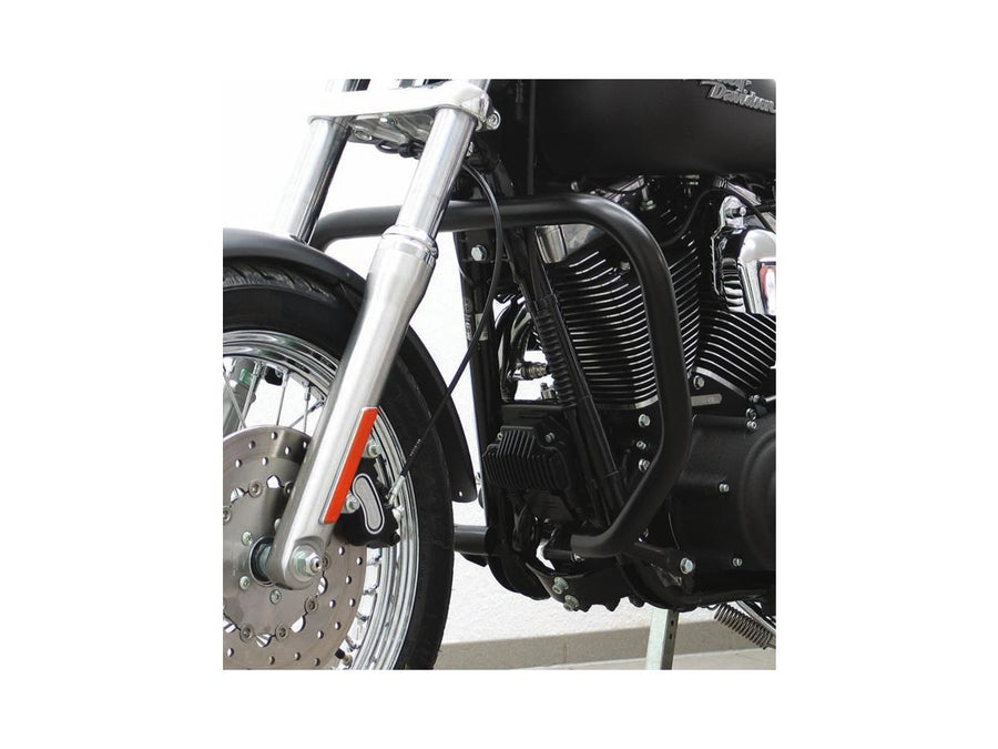Harley Davidson Dyna [2006-2017]-Highwaybar at the front, black highway bar