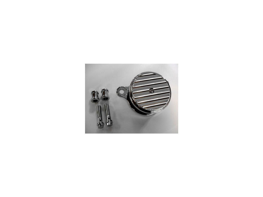 Harley Davidson Dyna [1999-2017]-high-performance air filter chrome, ribbed