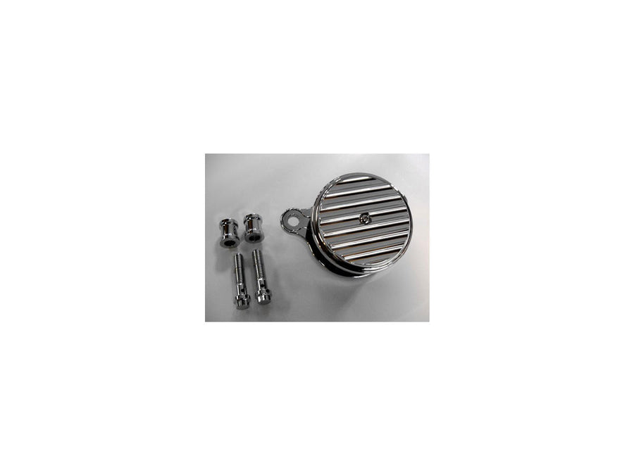 Harley Davidson Dyna [1999-2017]-high-performance air filter chrome, ribbed