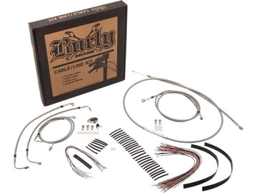 Harley Davidson Flstn [2014-2014]-18 "Gorilla bar cable set stainless steel clear