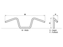 Harley Davidson-310 Ape hanger handlebar with dents, 3-hole chrome, 1 "gas trains-2