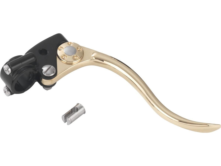 Harley Davidson - Deluxe brake base Montage brass polished lever black 1 "