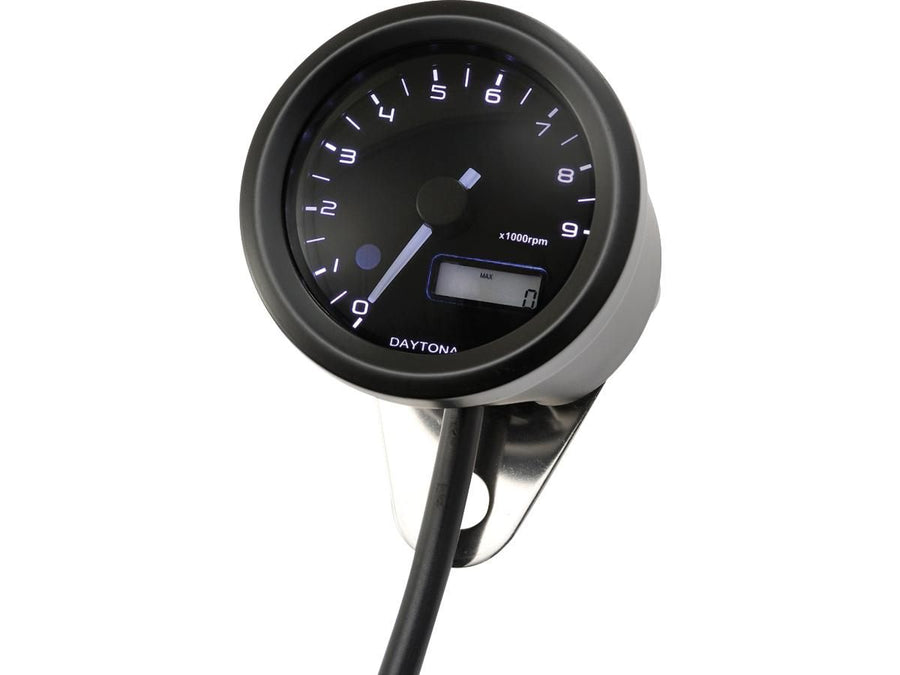 Harley Davidson - Velona Tachometer 48 mm, stainless steel black varnished speedometer