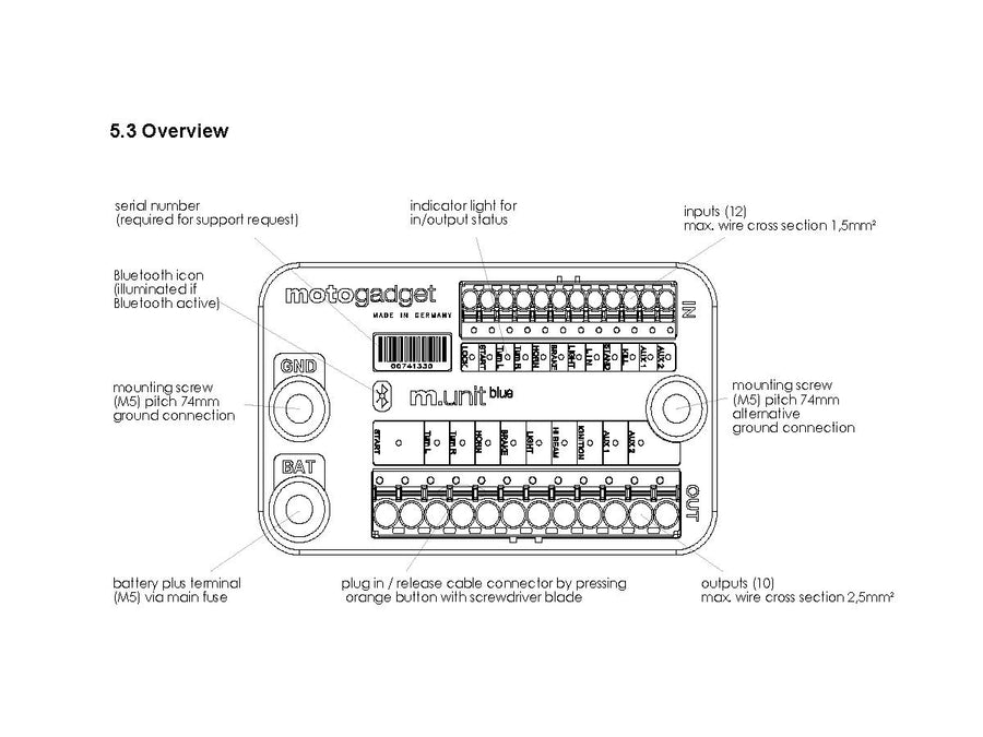 Harley Davidson - Mo.unit control unit, blue control box