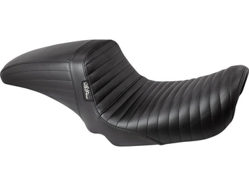 Harley Davidson Dyna [2006-2017]-Kickflip seat folded seam of black vinyl