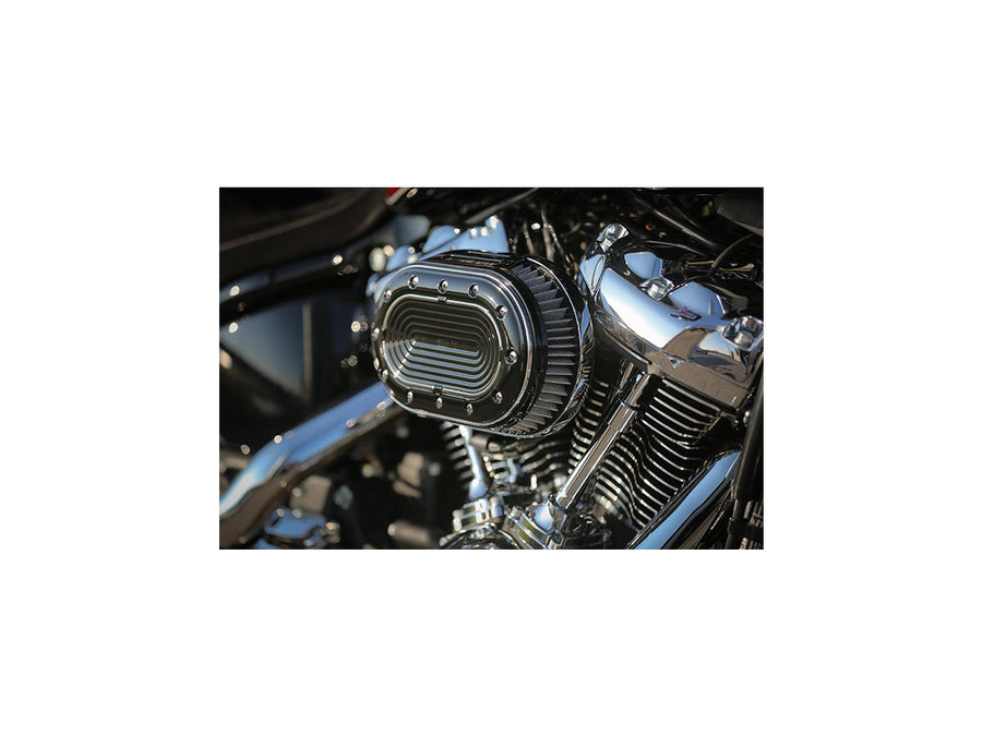 Harley Davidson Softail [2018-2024]-Oval air filter housing air filter kit chrome