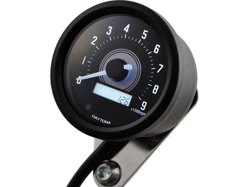Harley Davidson-Velona60 speedometer scale: 0-9000 rpm black stainless steel - 0