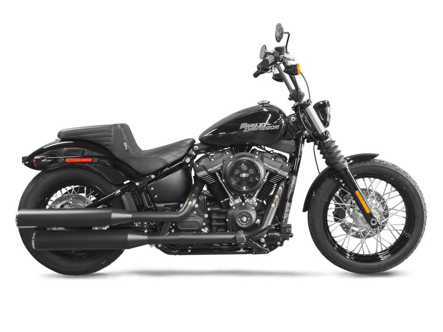 Harley Davidson FLSL [2018-2021]-kick-flip seat folded seam of black vinyl