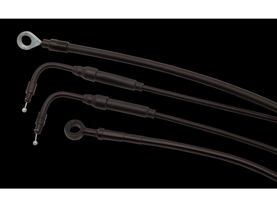 Harley Davidson Sportster [2014-2020]-Clubman Bar Cable Set Black Vinyl ABS ...