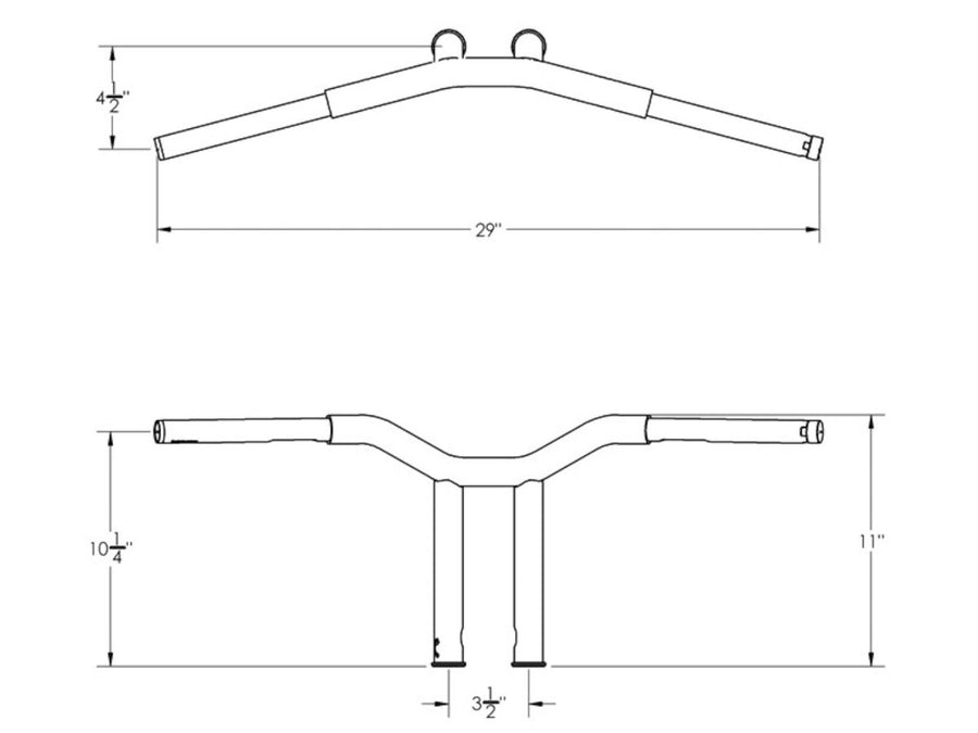 Harley Davidson Sportster [1982-2020]-10 "Dominator Raked Bar Lenker 4-hole black black
