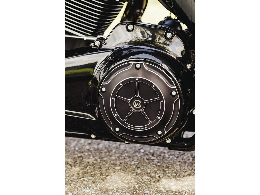 Harley Davidson Touring [2016-2024]-derby cover black anodized