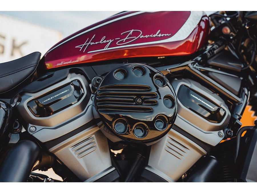 Harley Davidson Nightster Rh975 [2022-2024]-slotted air filter cover gloss
