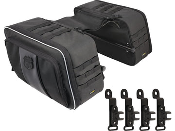 Harley Davidson Softail [2000-2017]-Route 1 Road Trip saddlebags black