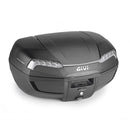 E46NT2 Monolock top case with universal plate - black, with silver-colored reflectors