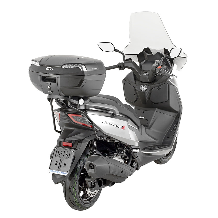 E46NT2 Monolock top case with universal plate - black, with silver-colored reflectors