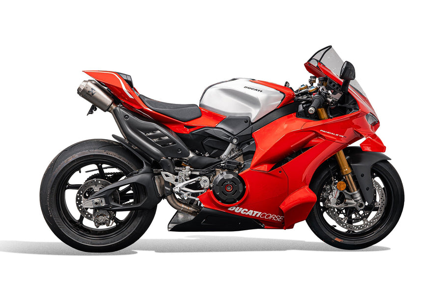 Ducati Panigale V4 [2025+] - Dynamischer Kennzeichenhalter mit V1 LED-Blinkern für Akrapovic Titanium Full Race