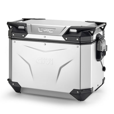 Seitenkoffer Trekker Outback EVO Monokey 48 Liter – Links, aus eloxiertem Aluminium, SMART SEC. LOCK