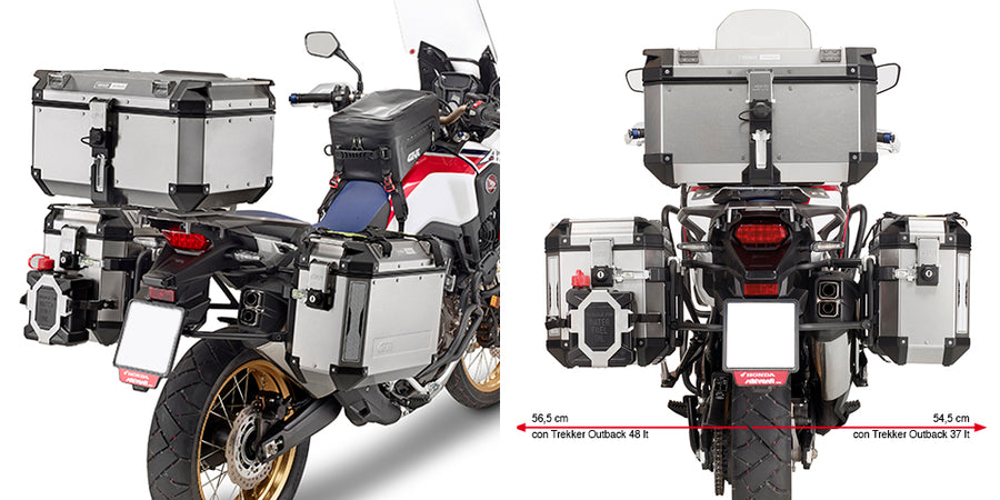 Honda CRF 1000 L Africa Twin [GIVI] - Stahlrohr-Seitenkofferträger für Trekker Outback MONOKEY® CAM-SIDE Koffer