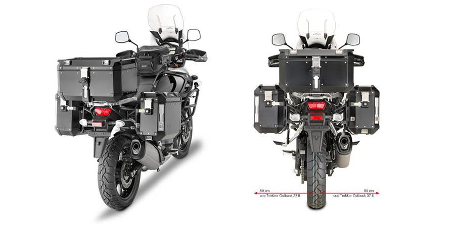 Suzuki DL 1000 V-Strom [GIVI] - Stahlrohr-Seitenkofferträger für Trekker Outback MONOKEY® CAM-SIDE Koffer Durchmesser 18