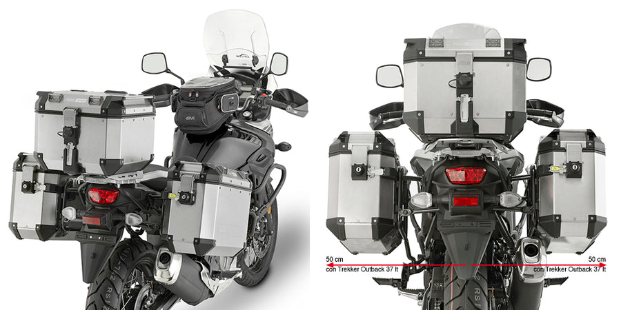 Suzuki DL 650 V-Strom [GIVI] - Stahlrohr-Seitenkofferträger für Trekker Outback MONOKEY® CAM-SIDE Koffer Durchmesser 18