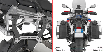 BMW R 1300 GS Adventure [GIVI] - Adapter aus schwarz lackiertem Stahl und eloxiertem Aluminium für die Verwendung von