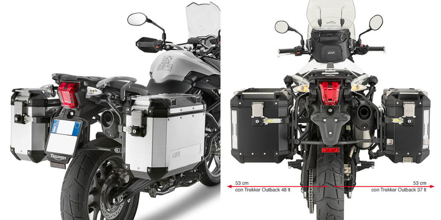 Triumph Tiger 800 / 800 XC / 800 XR [GIVI] - Stahlrohr-Seitenkofferträger für Trekker Outback MONOKEY® CAM-SIDE Koffer