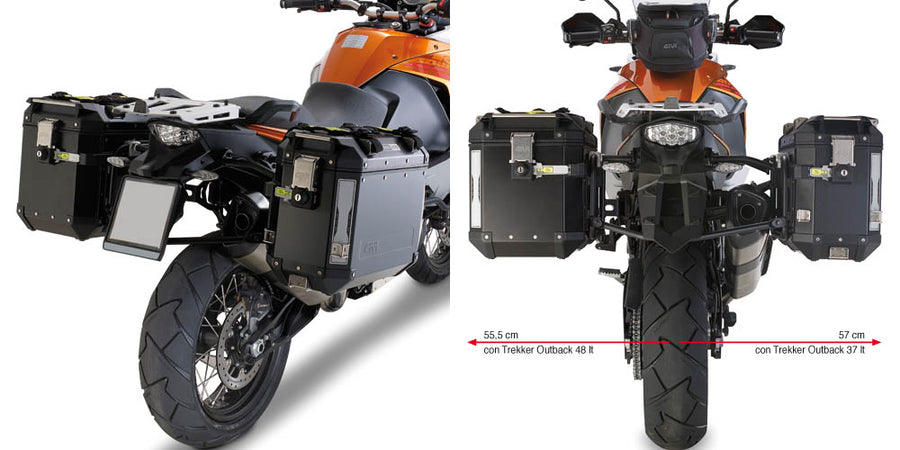 KTM Adventure (15 > 16) / 1090 Adventure 1050 [GIVI] - Stahlrohr-Seitenkofferträger für Trekker Outback MONOKEY®